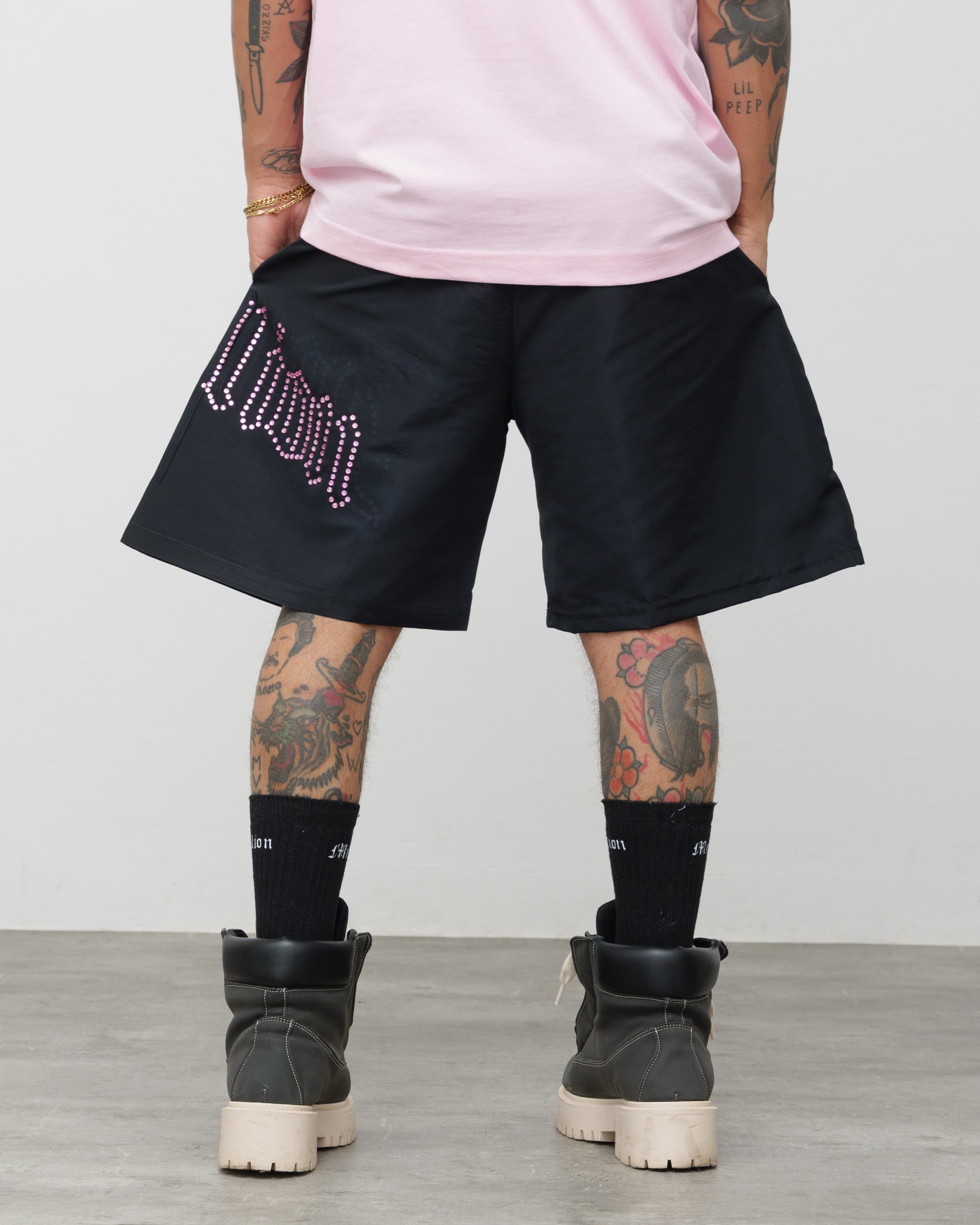 Shorts Tech Nero - Diamond Rosa