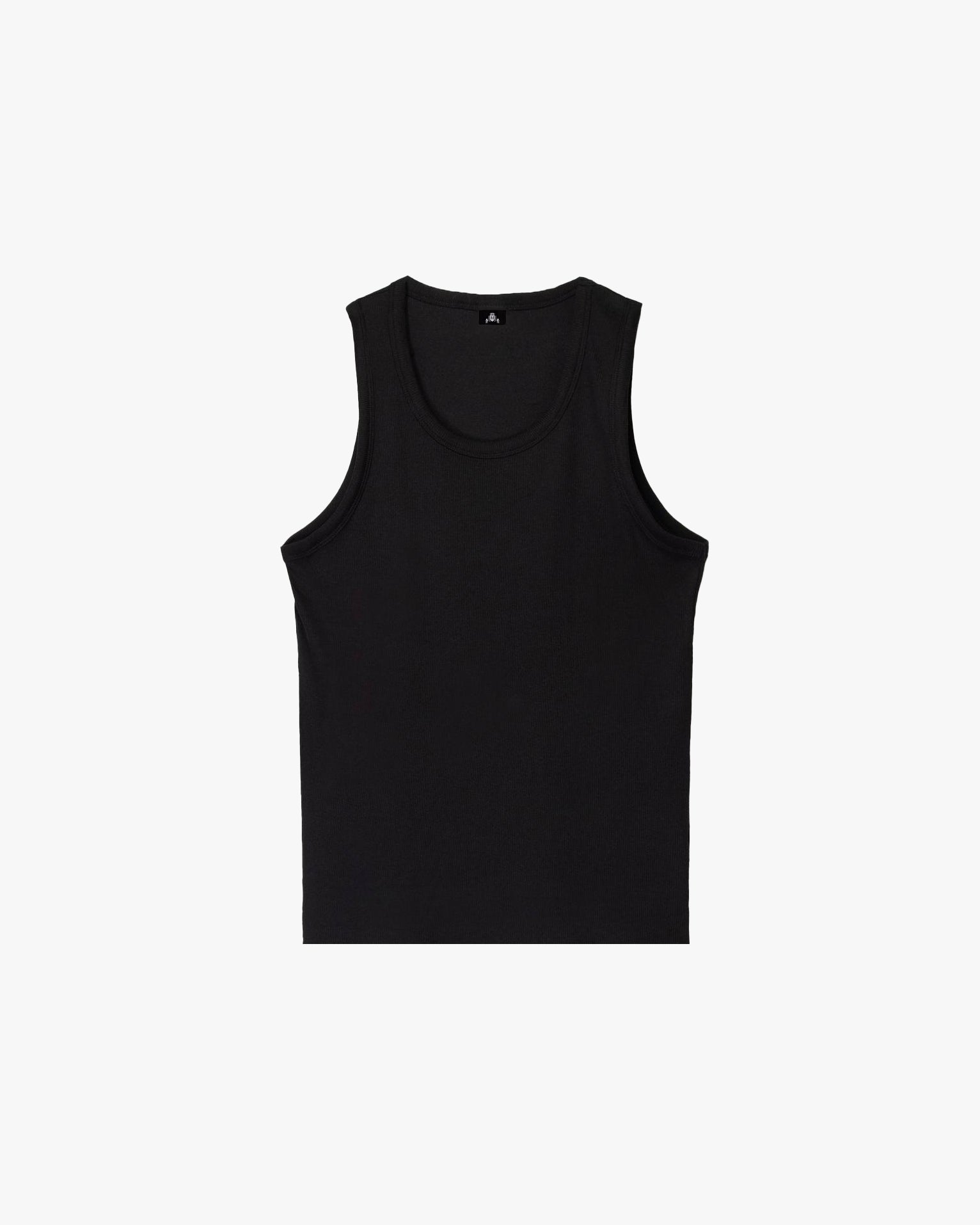 Schwarzes geripptes Tanktop