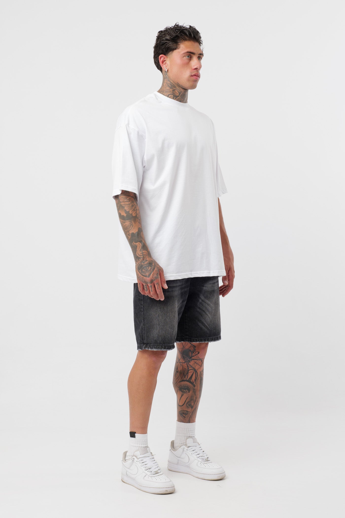 Weißes Oversize-T-Shirt