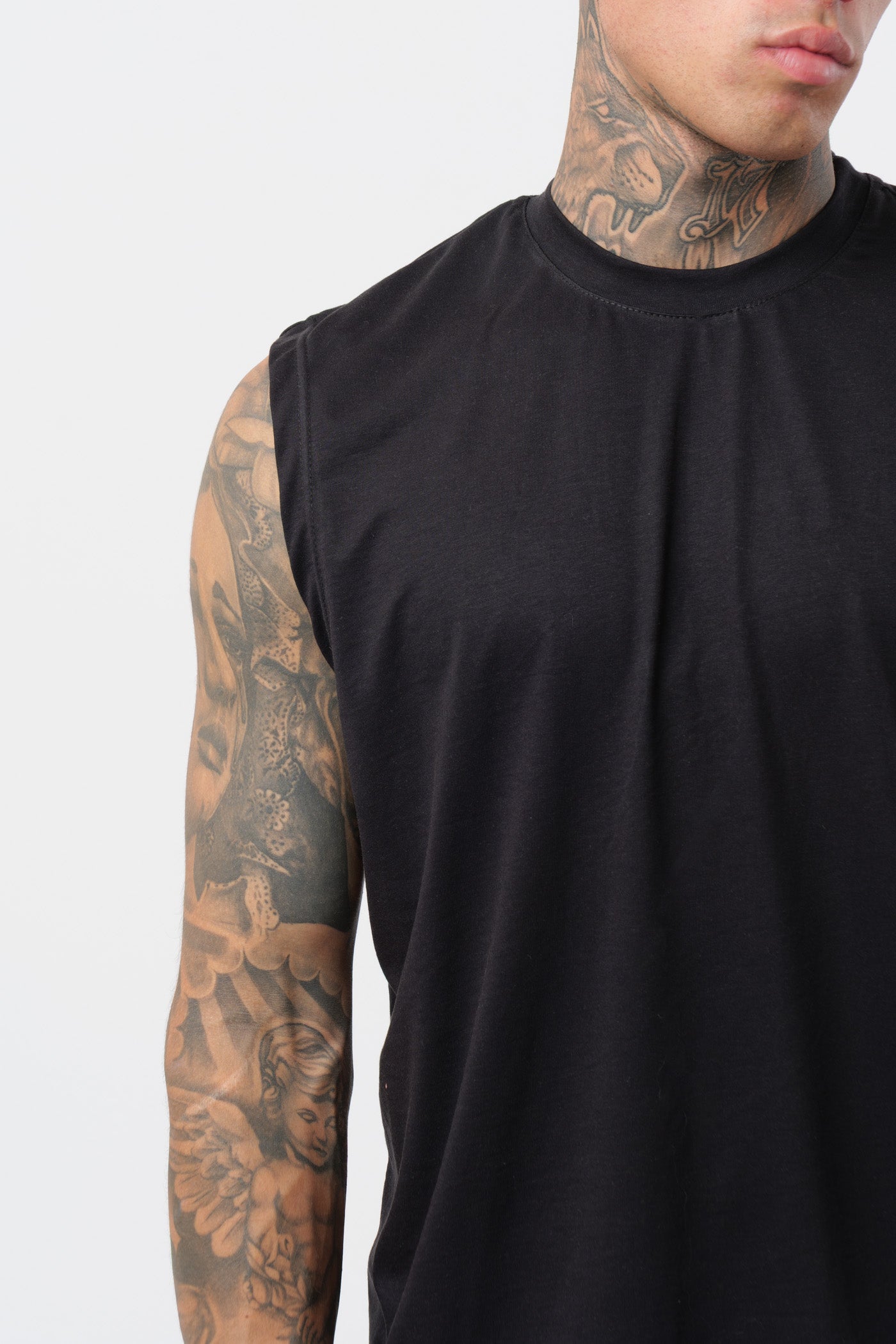 Schwarzes Jersey-Tanktop