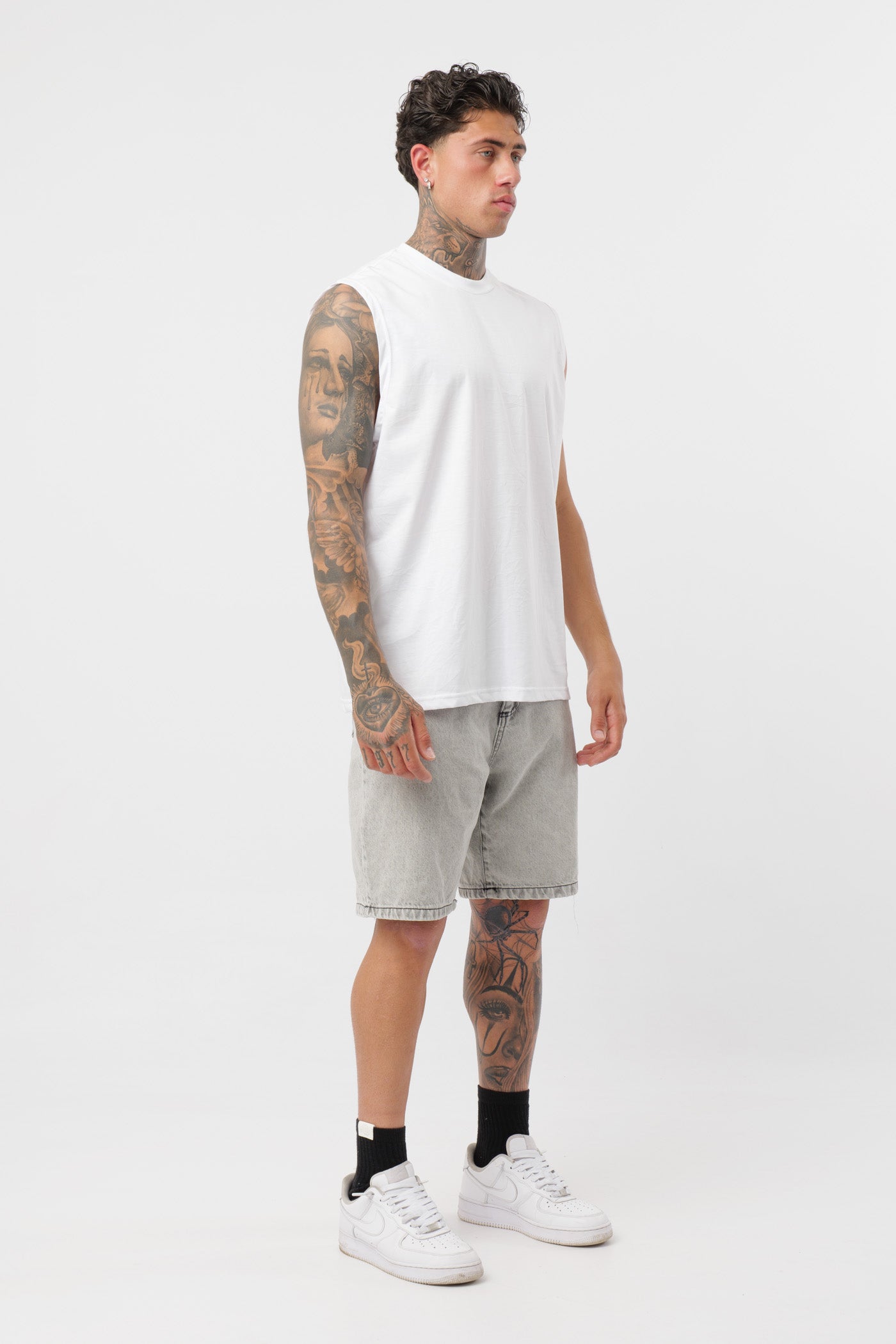 Weißes Jersey-Tanktop