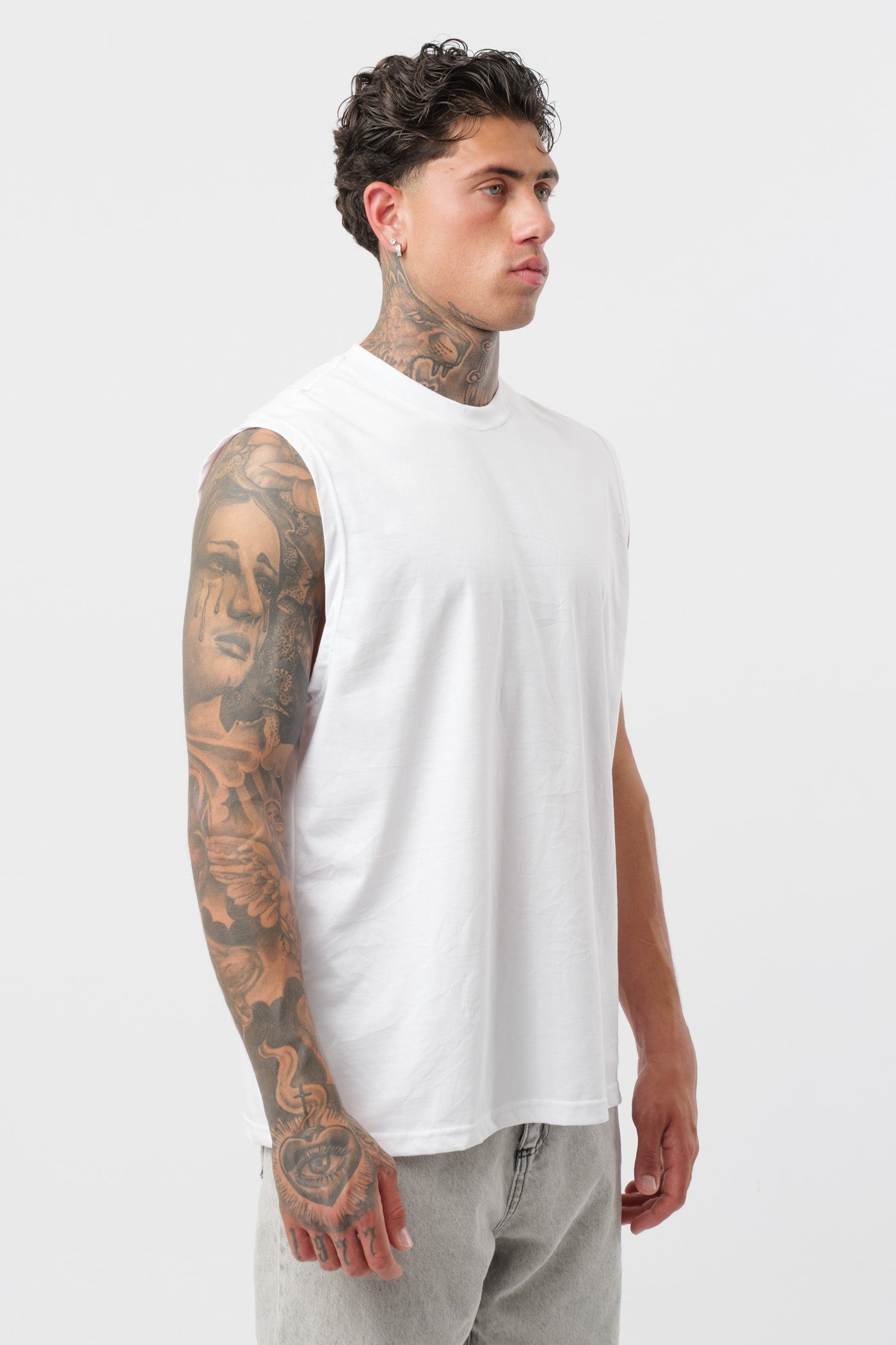 Weißes Jersey-Tanktop