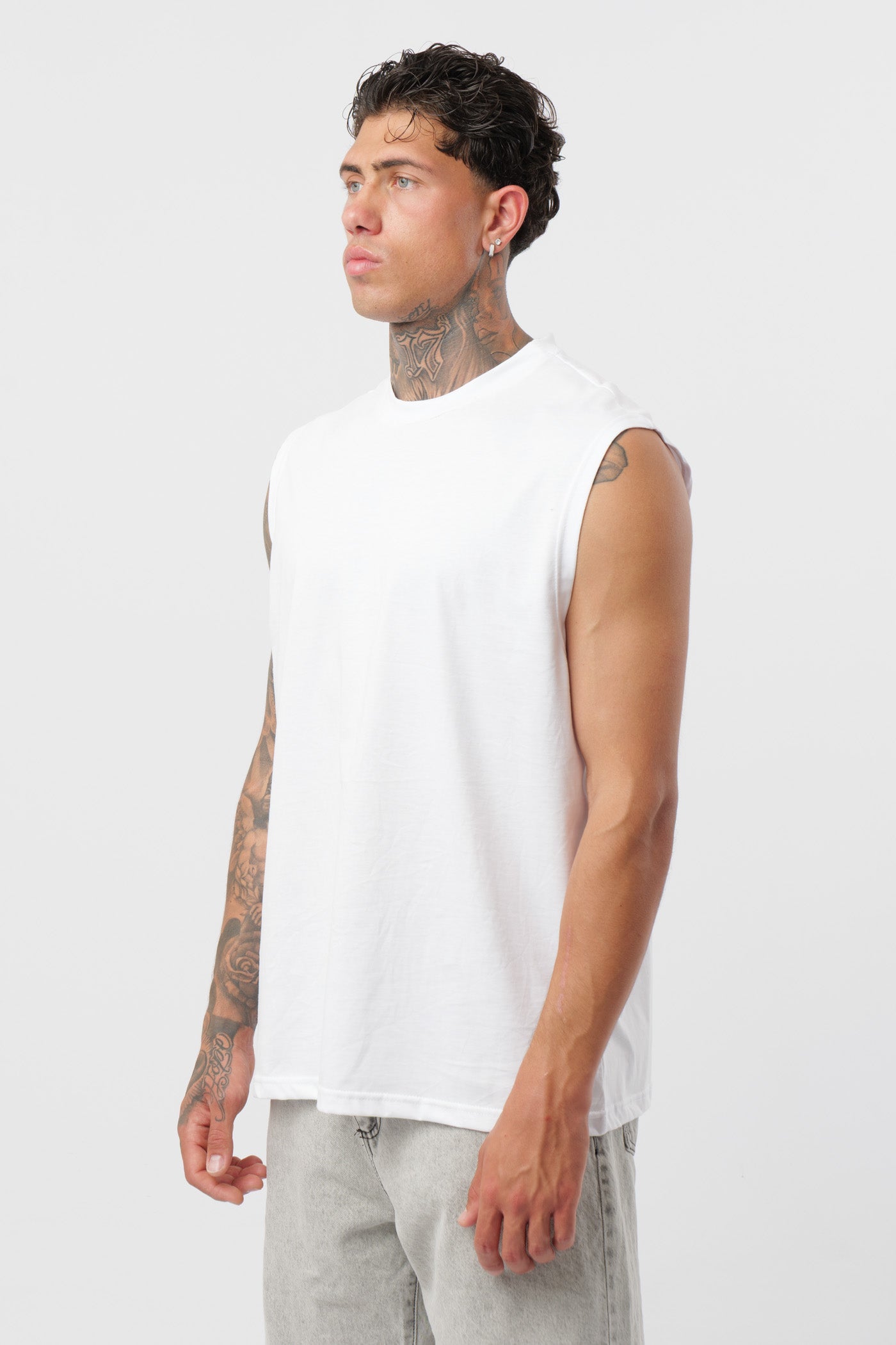 Weißes Jersey-Tanktop