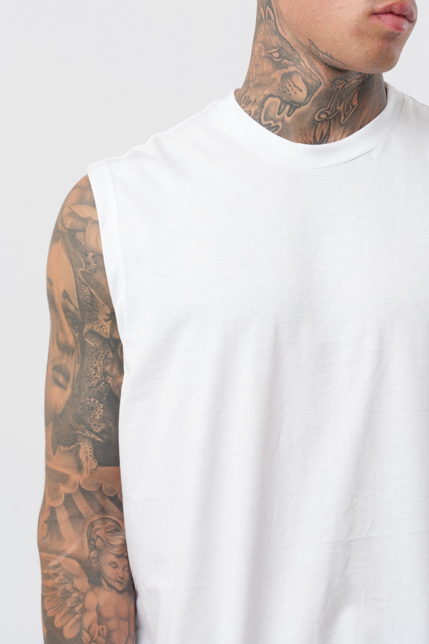 Weißes Jersey-Tanktop