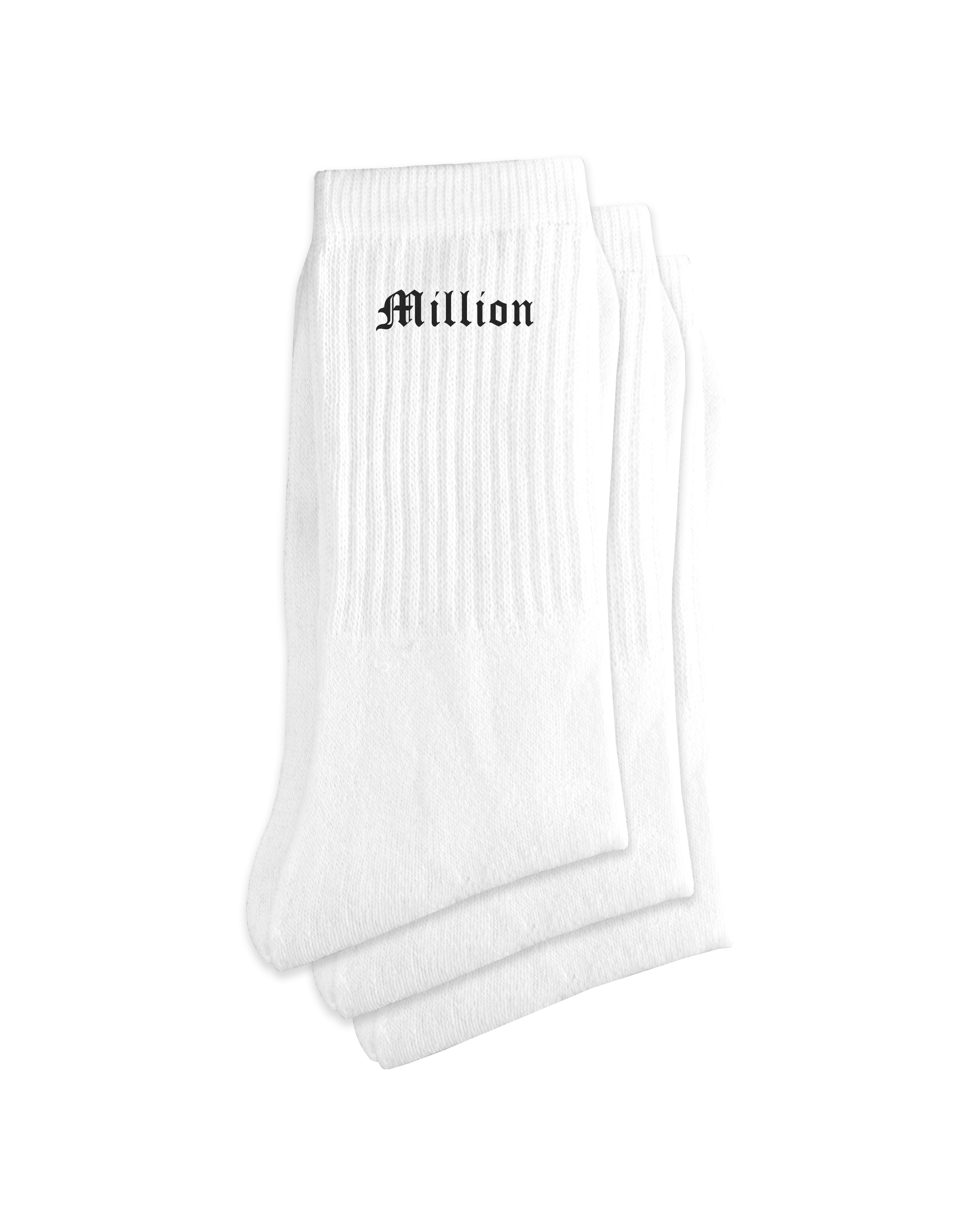 3-Pack Black Logo Socks