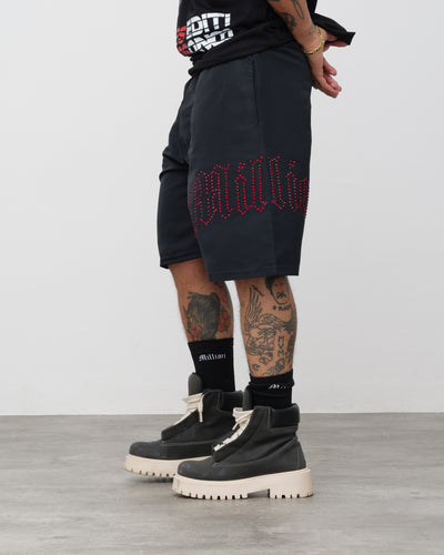 Shorts Tech Nero - Diamond Rosso
