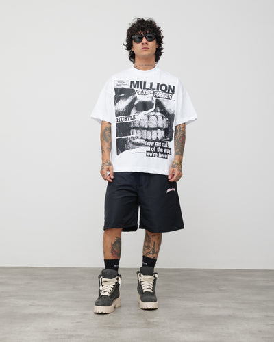 Shorts Tech Nero - Logo Rosa