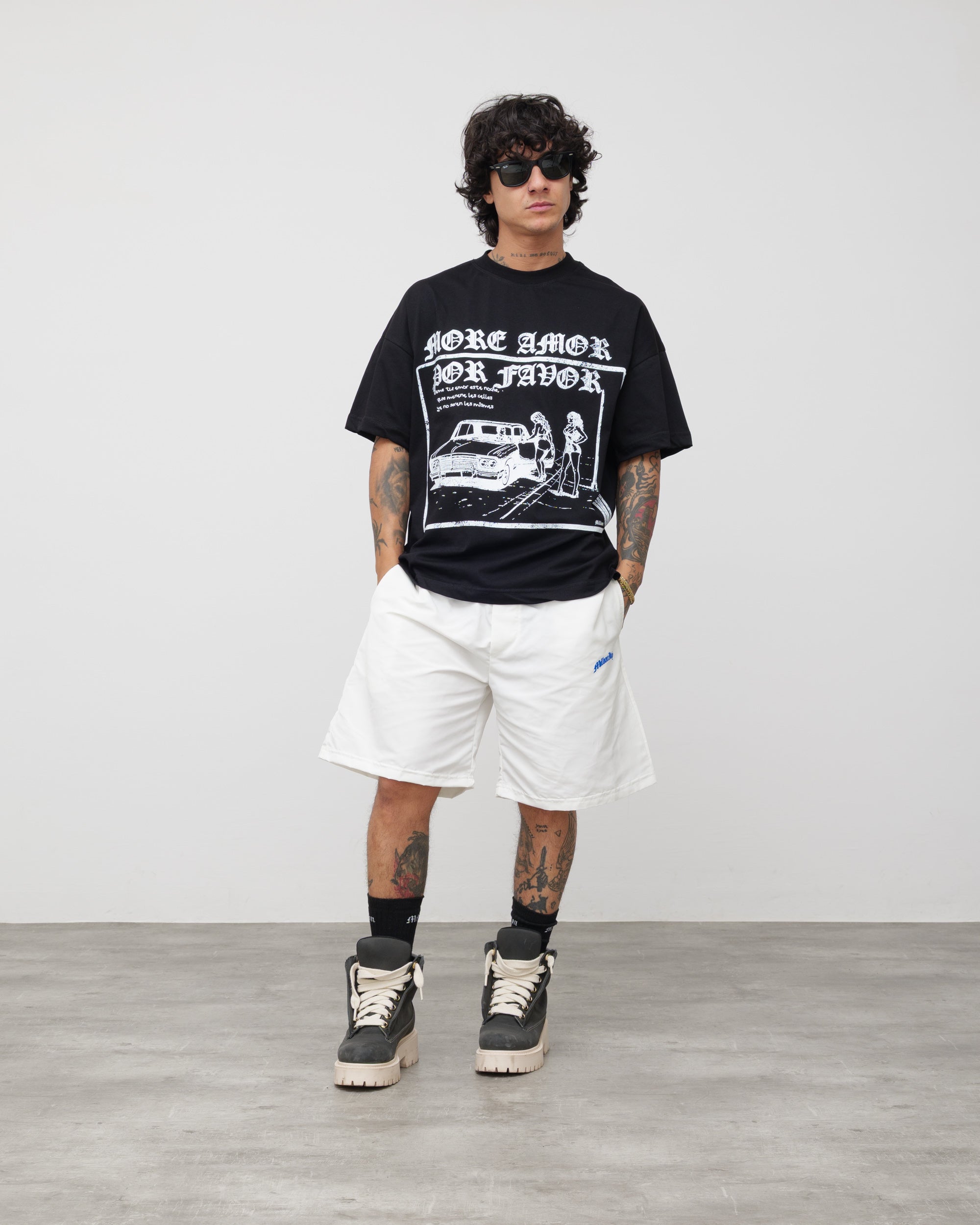 Shorts Tech Nero - Logo Blu