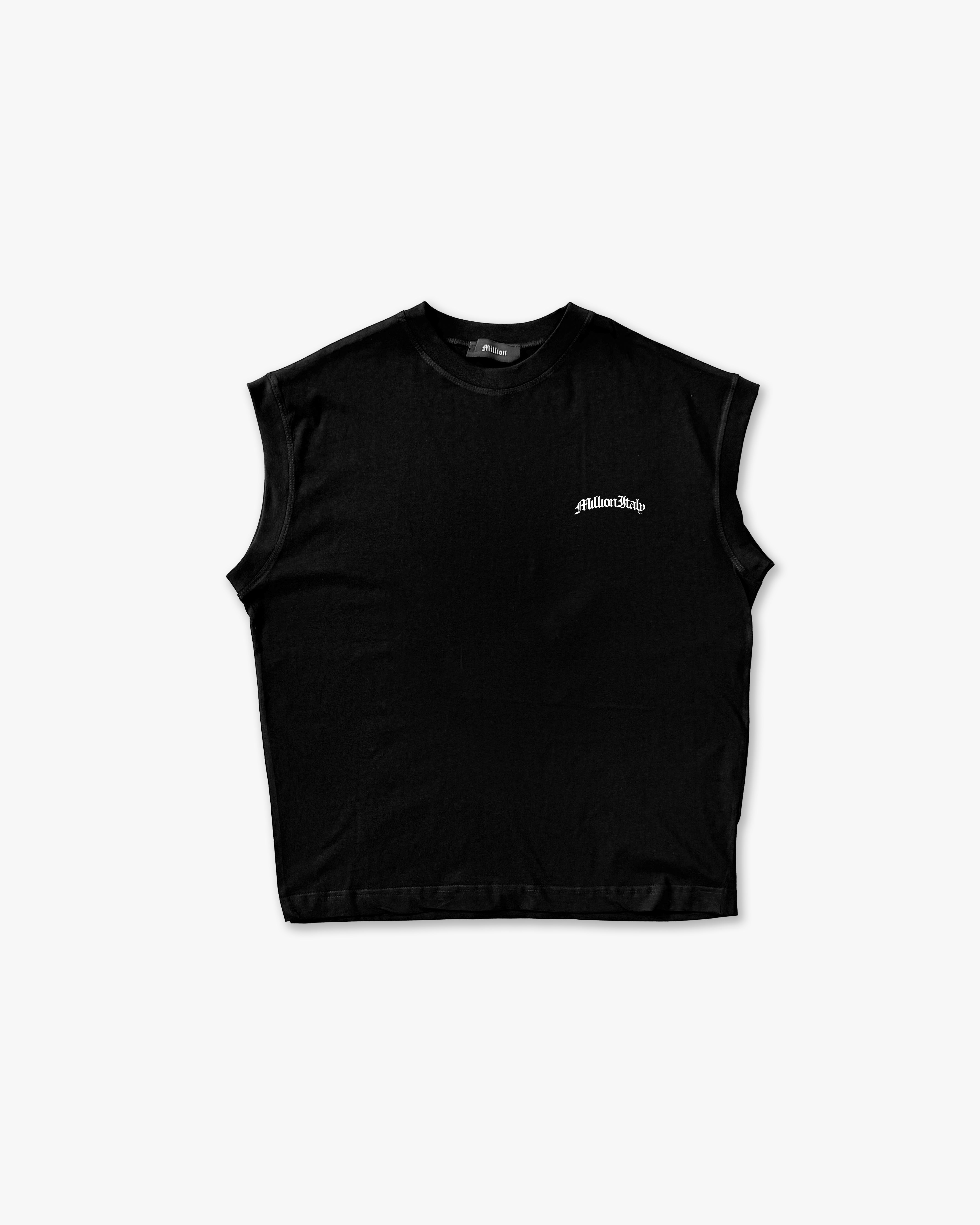 Black Sleeveless T-Shirt