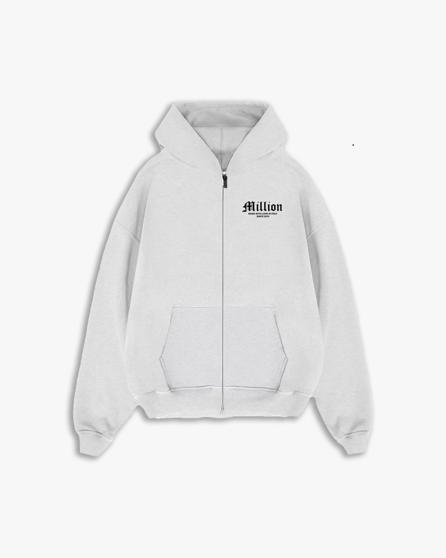 Hoodie Zip Black Grigia