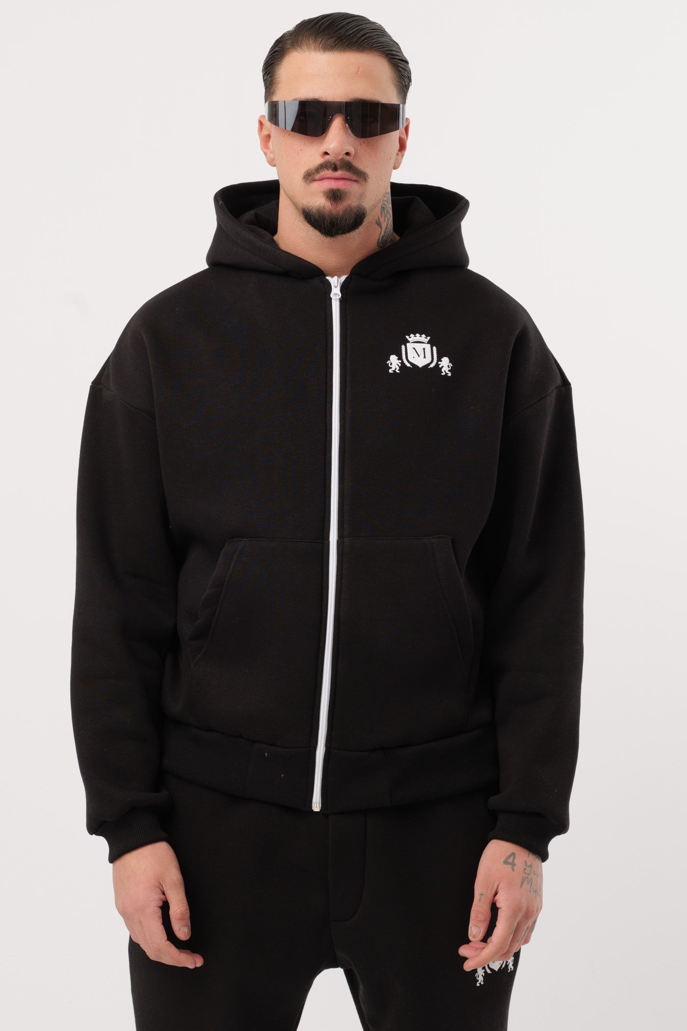 Tuta Logo Zip Nera