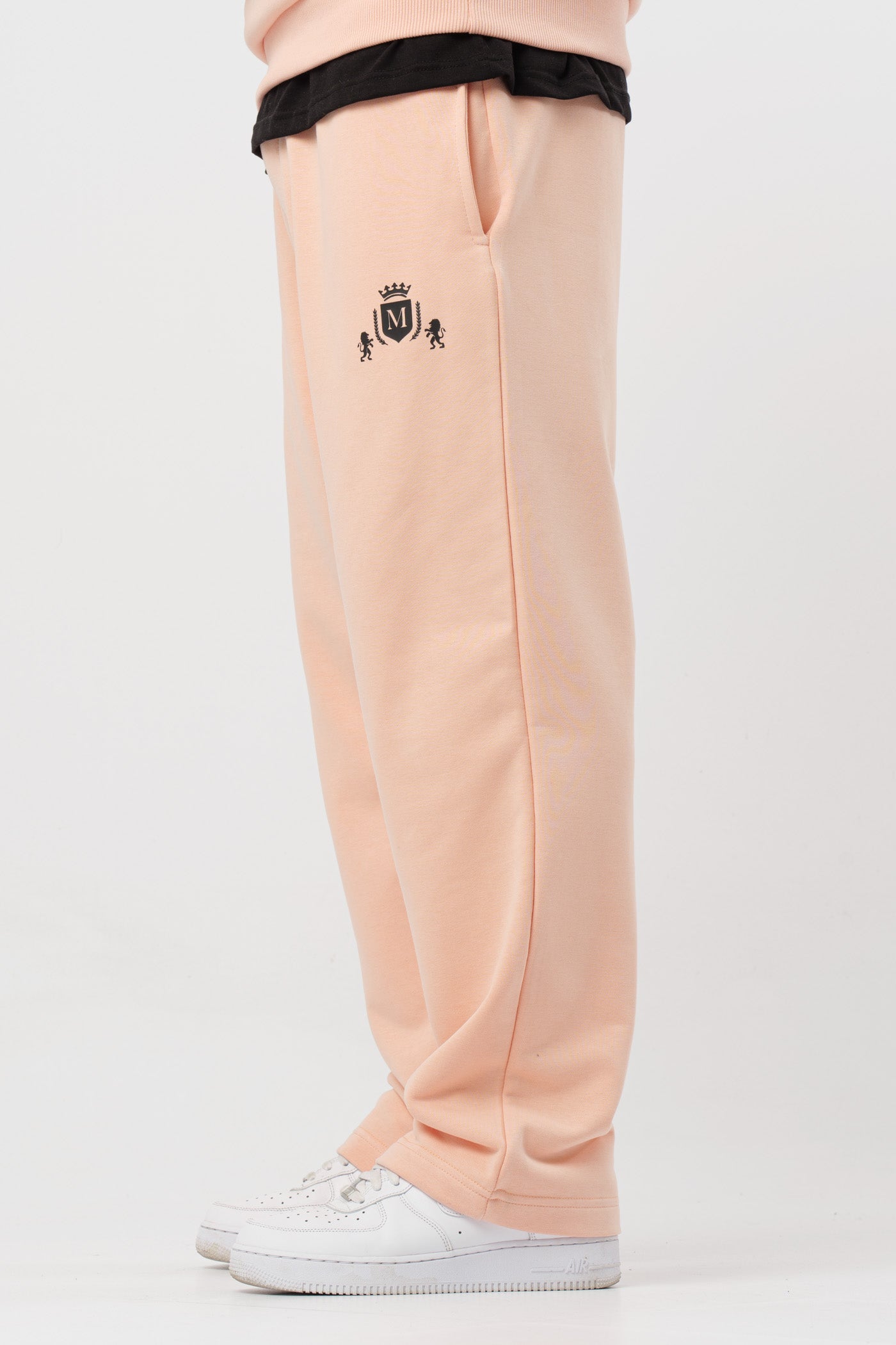 Pantalone Wide Coral con Logo Nero