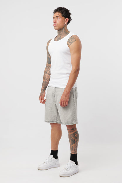 Weißes geripptes Tanktop