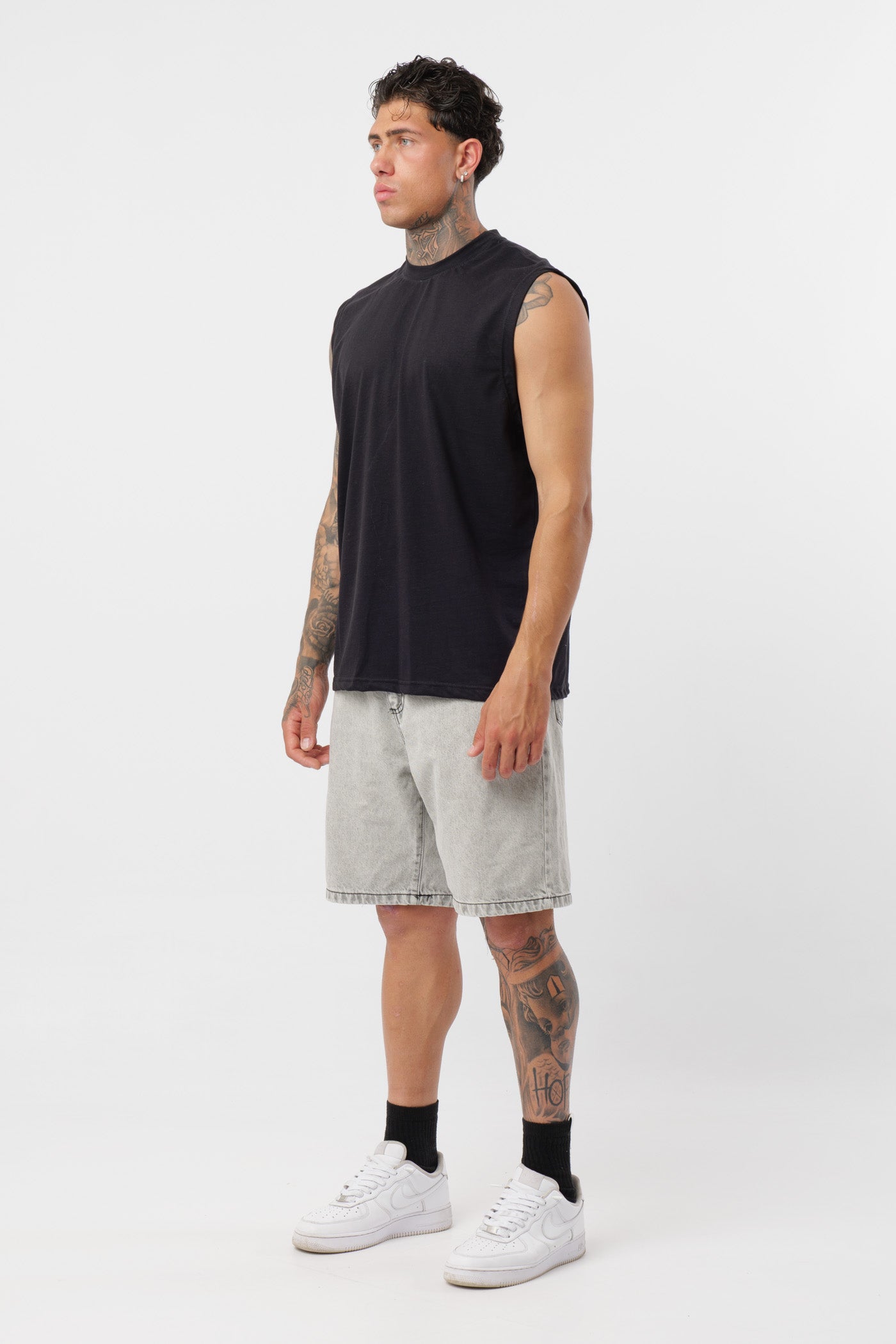 Schwarzes Jersey-Tanktop