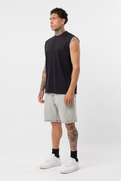 Schwarzes Jersey-Tanktop