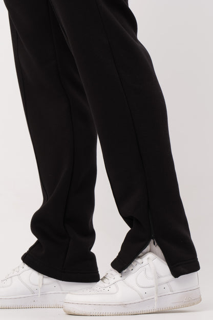 Pants in Felpa con Zip Nero