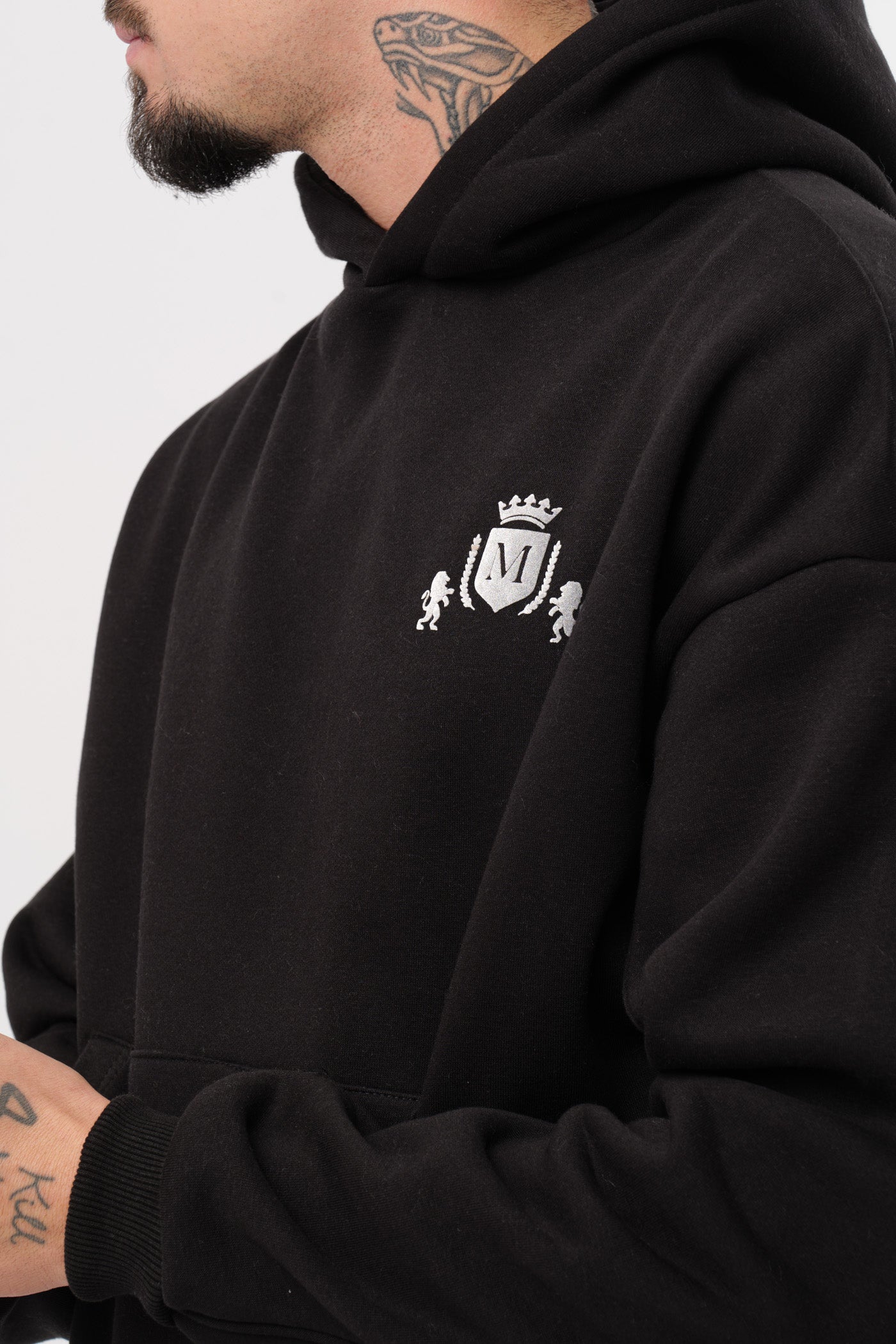 Hoodie Black Cropped Logo