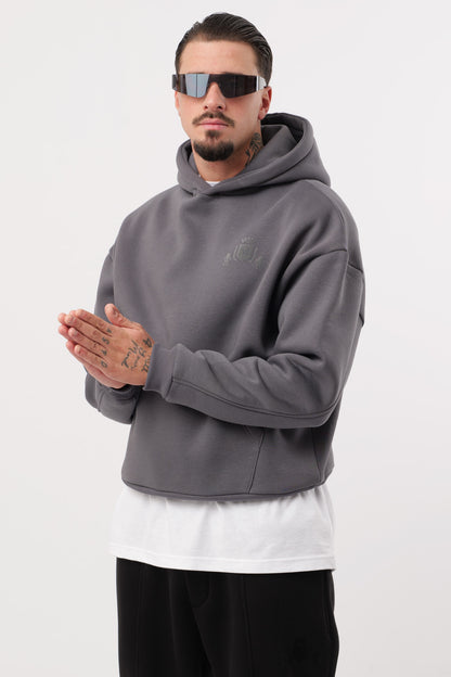 Hoodie Piombo Cropped Logo