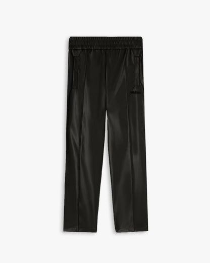 Pants in Acetato Nero con Nervini