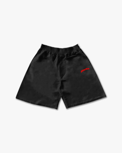 Shorts Tech Nero - Logo Rosso
